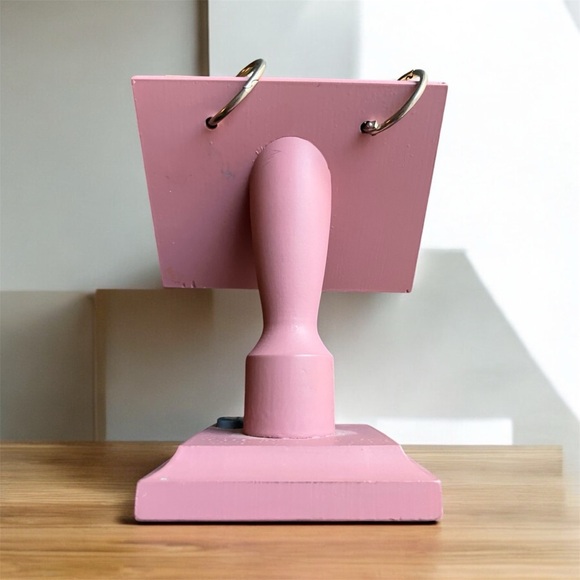 Vintage Pink Wood Country Craft Encouraging Words Recipe Cards Pedestal Flowers - Picture 4 of 9